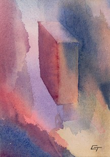 This was an extract from a painting I was about to throw away! But then I got my frame cropping guides out and find I liked it.