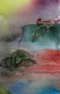 Just an abstract wash looked at in a different way can make a picture.