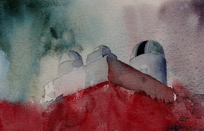 A painting starting out as a playing wash. I love watercolour!